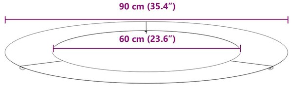 Lapos fa körgyűrű Barna Ø60 / 90 cm időjárásálló acél