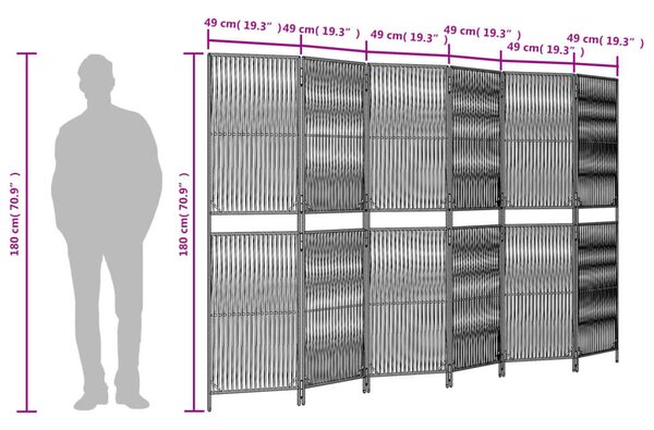 VidaXL Polyrattan Térelválasztó - Bézs - 6 Panel - 294x180cm
