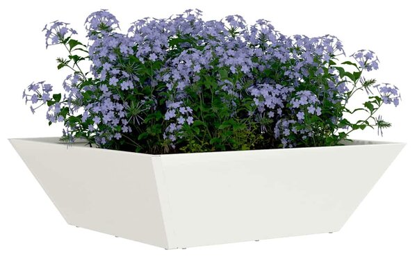Kerti cserép 5 db Fehér 50 x 50 x 15 cm Hidegen hengerelt acél