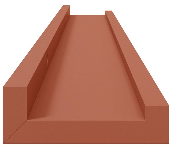 Falpolc polcokkal tárolóval 4 pcs Piros 80 x 9 x 3 cm Faanyag