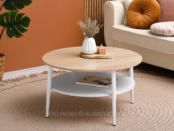 Dohányzóasztal Randolf Xl (sonoma + fehér)