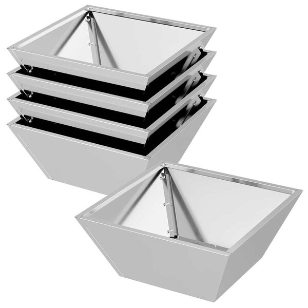 Kerti cserép 5 db Ezüst 40 x 40 x 15 cm Horganyzott Acél