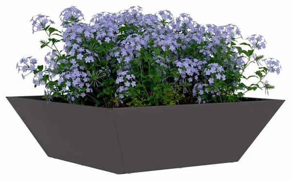 Kerti cserép 5 db Fekete 50 x 50 x 15 cm Hidegen hengerelt acél