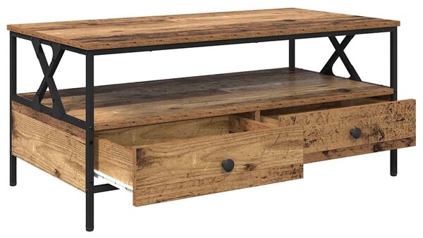 Dohányzóasztal with Drawer Régi fa 100 x 51 x 45 cm Faanyag