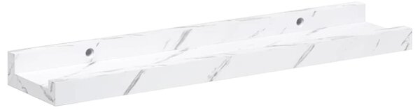 Falpolc polcokkal 2 pcs Fehér márvány 40 x 9 x 3 cm Faanyag