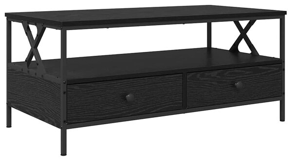 Dohányzóasztal with Drawer Musta tammi 100 x 51 x 45 cm Faanyag