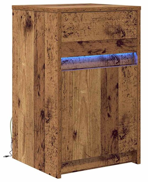 LED Éjjeli Szekrény Régi fa 38 x 34 x 61 cm Szerelt fa