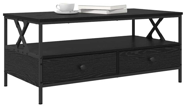 Dohányzóasztal with Drawer Musta tammi 100 x 51 x 45 cm Faanyag