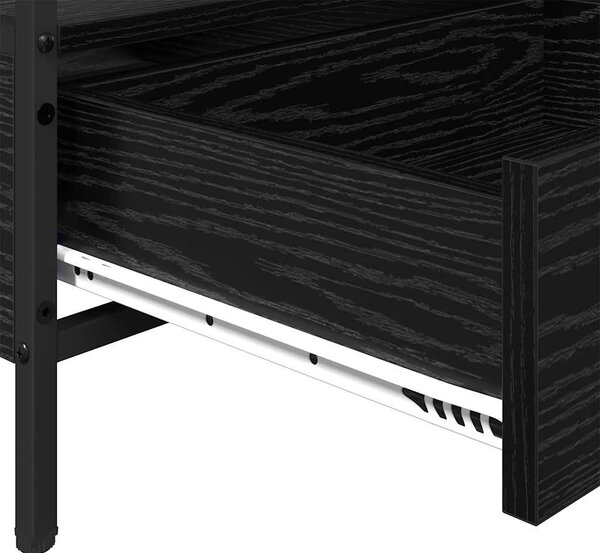Dohányzóasztal with Drawer Musta tammi 100 x 51 x 45 cm Faanyag