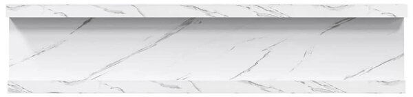 Falpolc polcokkal 2 pcs Fehér márvány 40 x 9 x 3 cm Faanyag