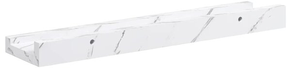 Falpolc polcokkal 2 pcs Fehér márvány 40 x 9 x 3 cm Faanyag