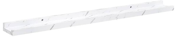Falpolc polcokkal 2 pcs Fehér márvány 80 x 9 x 3 cm Faanyag