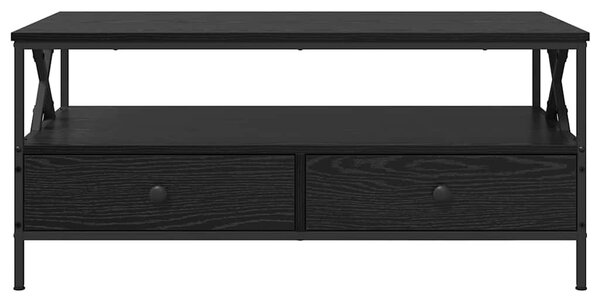 Dohányzóasztal with Drawer Musta tammi 100 x 51 x 45 cm Faanyag