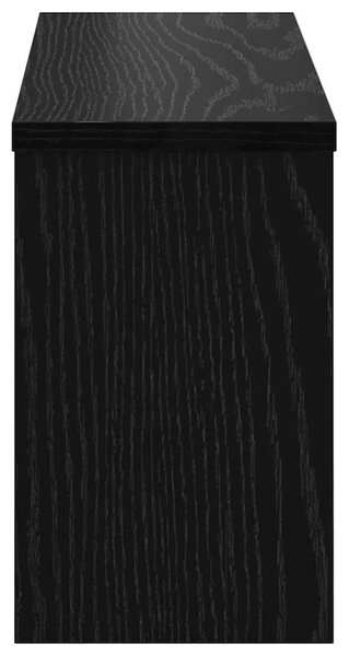 Fali Kabáthorog polcokkal Musta tammi 50 x 16 x 26 cm Faanyag