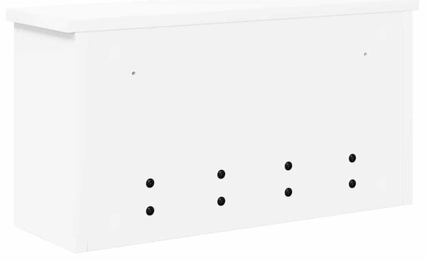 Fali Kabáthorog polcokkal Fehér 50 x 16 x 26 cm Faanyag