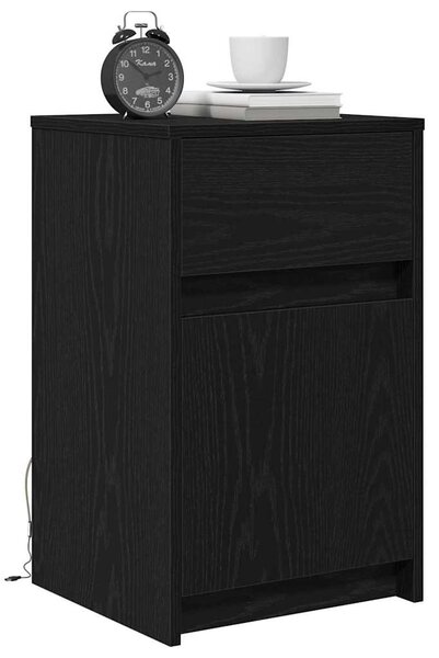 LED Éjjeli Szekrény Musta tammi 38 x 34 x 61 cm Szerelt fa