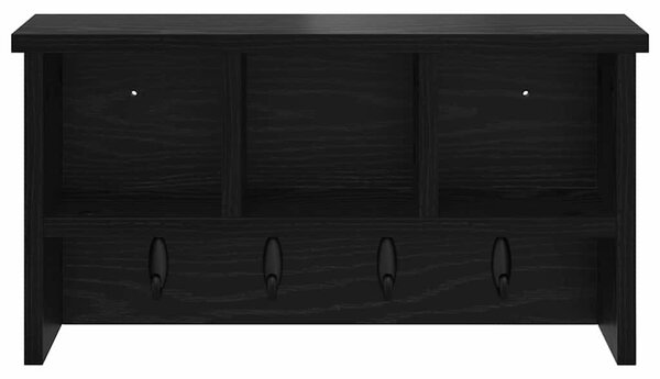 Fali Kabáthorog polcokkal Musta tammi 50 x 16 x 26 cm Faanyag
