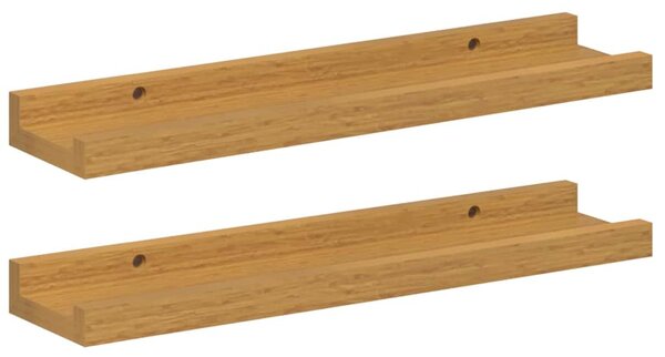 Falpolc polcokkal tárolóval 2 pcs Bézs 40 x 9 x 3 cm Faanyag