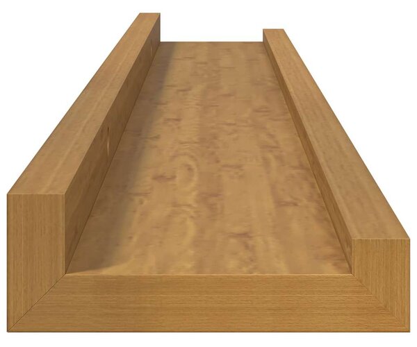 Falpolc polcokkal tárolóval 2 pcs Bézs 60 x 9 x 3 cm Faanyag