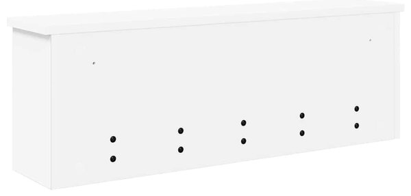 Fali Kabáthorog polcokkal Fehér 75 x 16 x 26 cm Faanyag