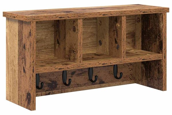 Fali Kabáthorog polcokkal Öreg fa 50 x 16 x 26 cm Faanyag