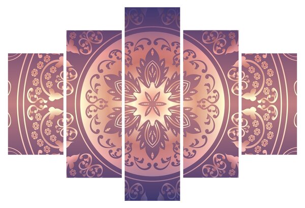 Kép - Mandala lila színátmeneten (150x105 cm)