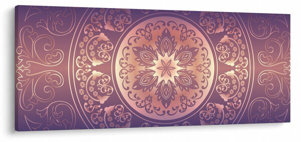 Kép - Mandala lila színátmeneten (120x50 cm)