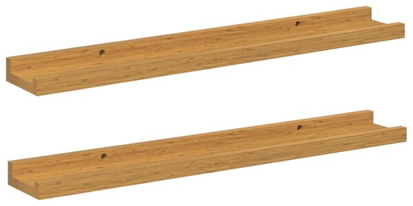 Falpolc polcokkal tárolóval 2 pcs Bézs 60 x 9 x 3 cm Faanyag