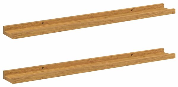 Falpolc polcokkal tárolóval 2 pcs Bézs 80 x 9 x 3 cm Faanyag