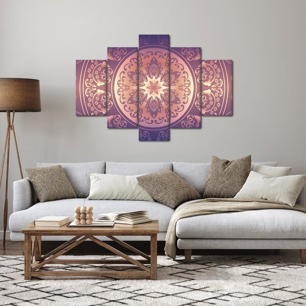 Kép - Mandala lila színátmeneten (150x105 cm)