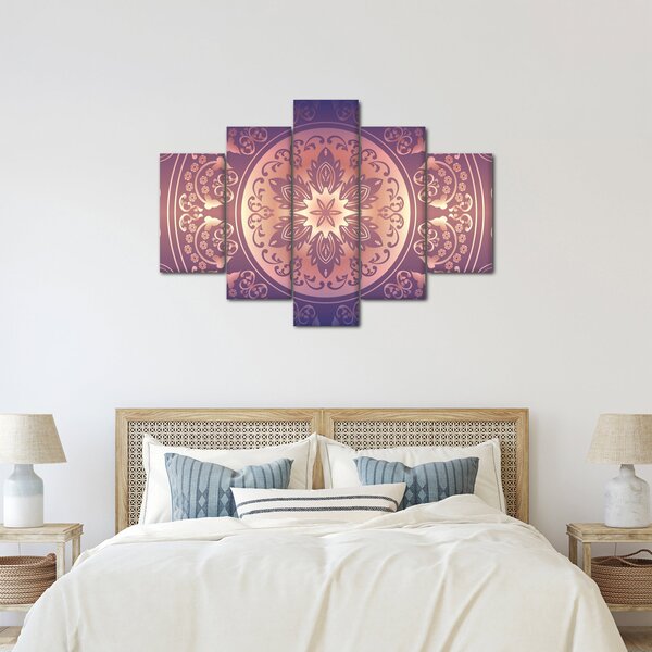 Kép - Mandala lila színátmeneten (150x105 cm)