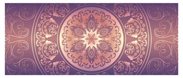 Kép - Mandala lila színátmeneten (120x50 cm)