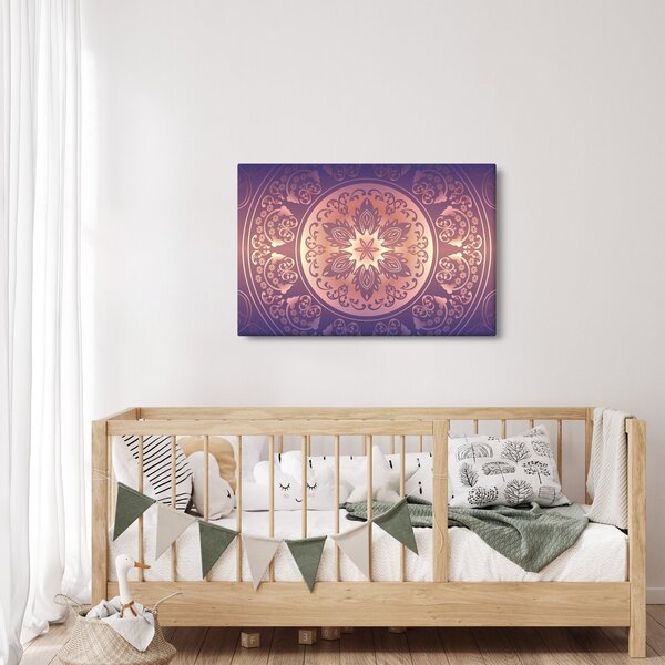 Kép - Mandala lila színátmeneten (90x60 cm)