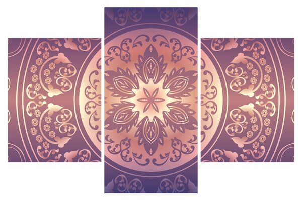 Kép - Mandala lila színátmeneten (90x60 cm)