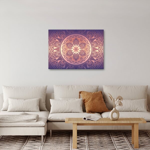 Kép - Mandala lila színátmeneten (70x50 cm)