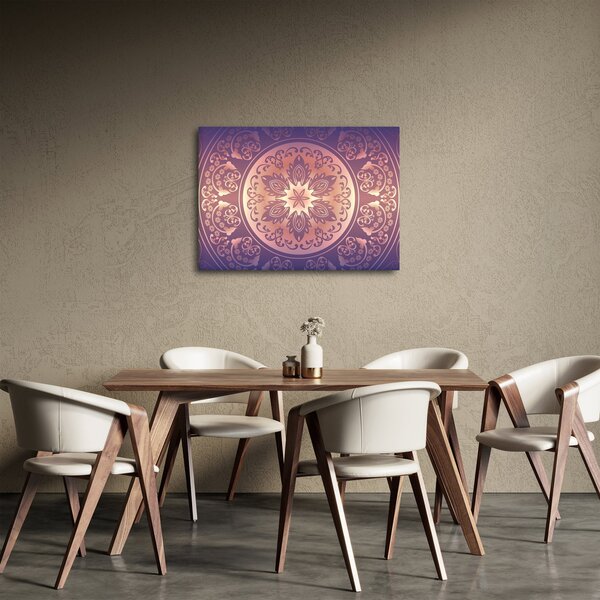 Kép - Mandala lila színátmeneten (70x50 cm)