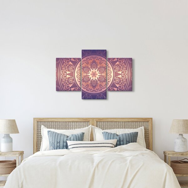 Kép - Mandala lila színátmeneten (90x60 cm)