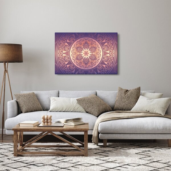 Kép - Mandala lila színátmeneten (90x60 cm)