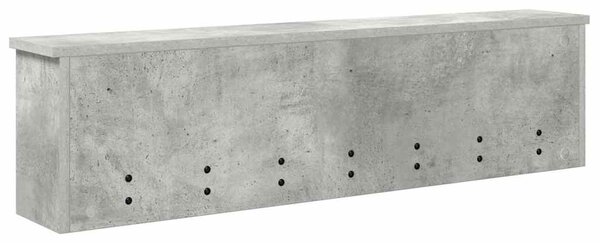 Fali Kabáthorog polcokkal Beton Szürke 100 x 16 x 26 cm Faanyag