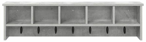 Fali Kabáthorog polcokkal Beton Szürke 100 x 16 x 26 cm Faanyag