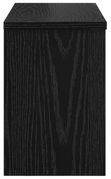 Fali Kabáthorog polcokkal Musta tammi 50 x 20 x 30 cm Faanyag
