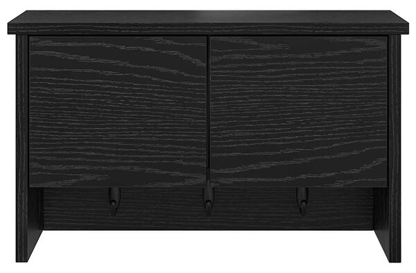 Fali Kabáthorog polcokkal Musta tammi 50 x 20 x 30 cm Faanyag
