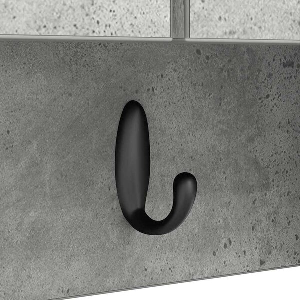 Fali Kabáthorog polcokkal Beton Szürke 80 x 20 x 30 cm Faanyag
