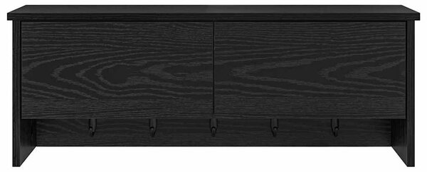Fali Kabáthorog polcokkal Musta tammi 80 x 20 x 30 cm Faanyag