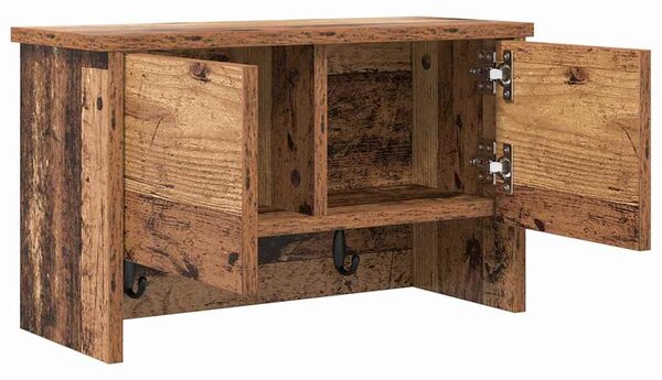 Fali Kabáthorog polcokkal Öreg fa 50 x 20 x 30 cm Faanyag