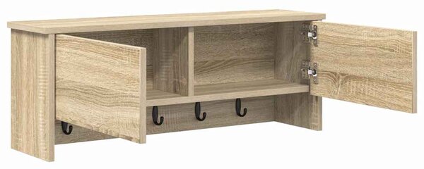 Fali Kabáthorog polcokkal sonoma tölgy 80 x 20 x 30 cm Faanyag