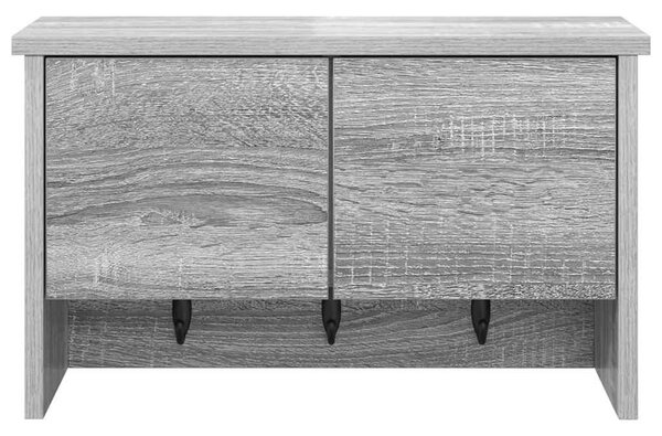 Fali Kabáthorog polcokkal Szürke sonoma 50 x 20 x 30 cm Faanyag
