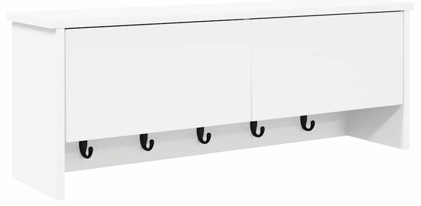 Fali Kabáthorog polcokkal ajtóval Fehér 80 x 20 x 30 cm Faanyag