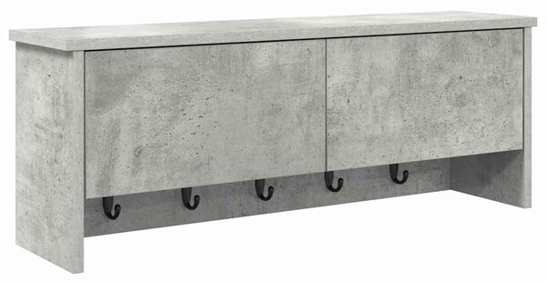 Fali Kabáthorog polcokkal Beton Szürke 80 x 20 x 30 cm Faanyag