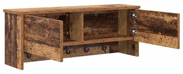 Fali Kabáthorog polcokkal Öreg fa 80 x 20 x 30 cm Faanyag